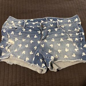 Torrid Disney Mickey print denim shorts